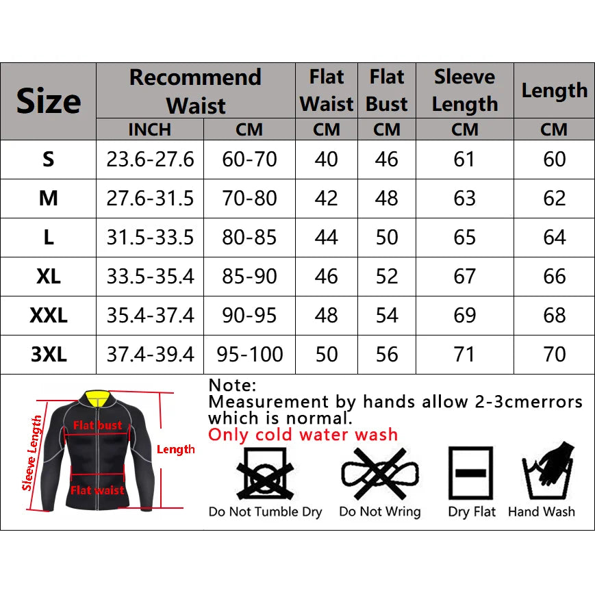 New Men Shapers Sauna Suit Neoprene Sweat Jacket Workout Weightloss Long Sleeve Waist Trainer Body Shaper with Zipper Undershirt