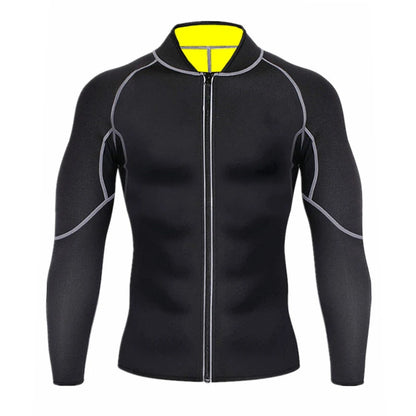 New Men Shapers Sauna Suit Neoprene Sweat Jacket Workout Weightloss Long Sleeve Waist Trainer Body Shaper with Zipper Undershirt